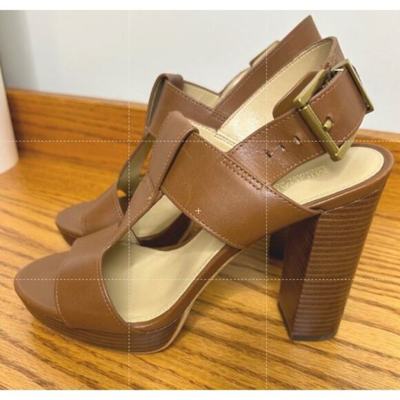 Michael Kors Size 6.5 Brown block heels Dress Pump Formal Casual 4.5 inch heel - Picture 2 of 8